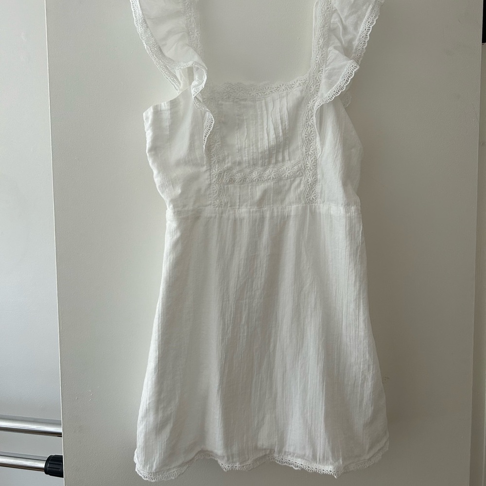 Abercrombie white open back mini dress